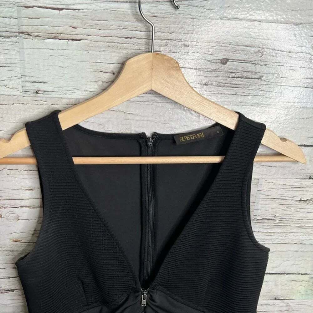 Supertrash black dress size small zip up sheath - Picture 6 of 8